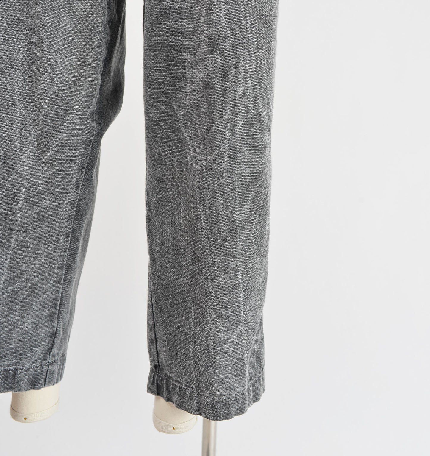 Vintage 80s 90s Washed Gray Cotton Pants High Waisted Pleated Front Tapered Leg Pants size M