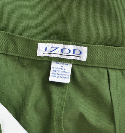 Vintage 90s Izod Olive Green Pants Stretchy Cotton Blend High Waisted Ankle Length Cigarette Pants size M