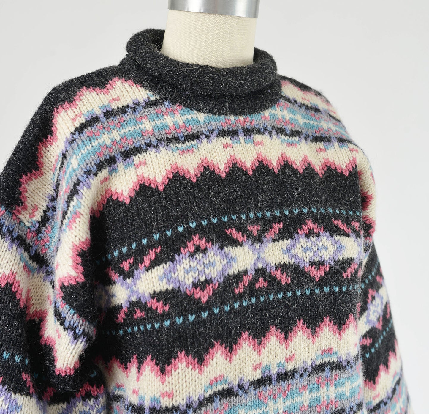 Vintage 90s Woolrich Striped Wool Mohair Knit Pullover Sweater size S M