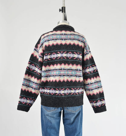 Vintage 90s Woolrich Striped Wool Mohair Knit Pullover Sweater size S M