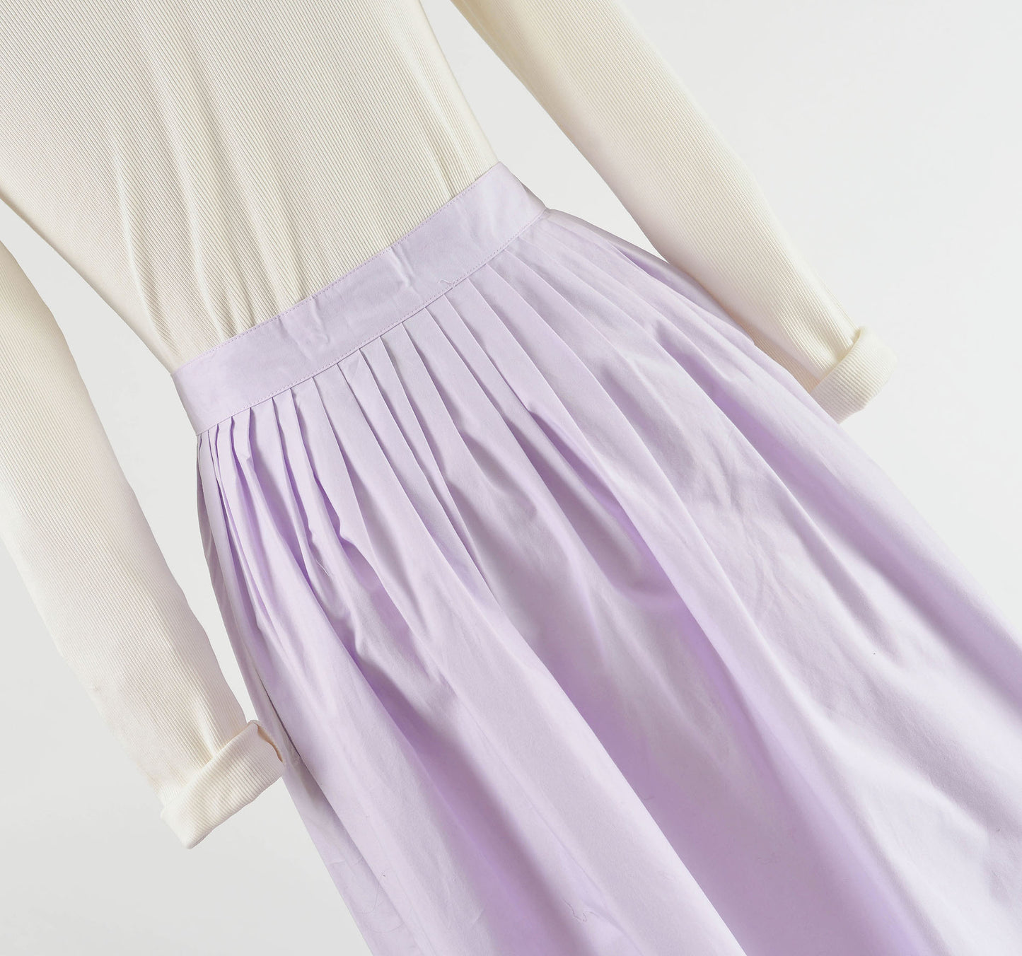 Vintage 80s Lavender Purple Cotton Full Button Front Maxi Skirt with Pockets size S