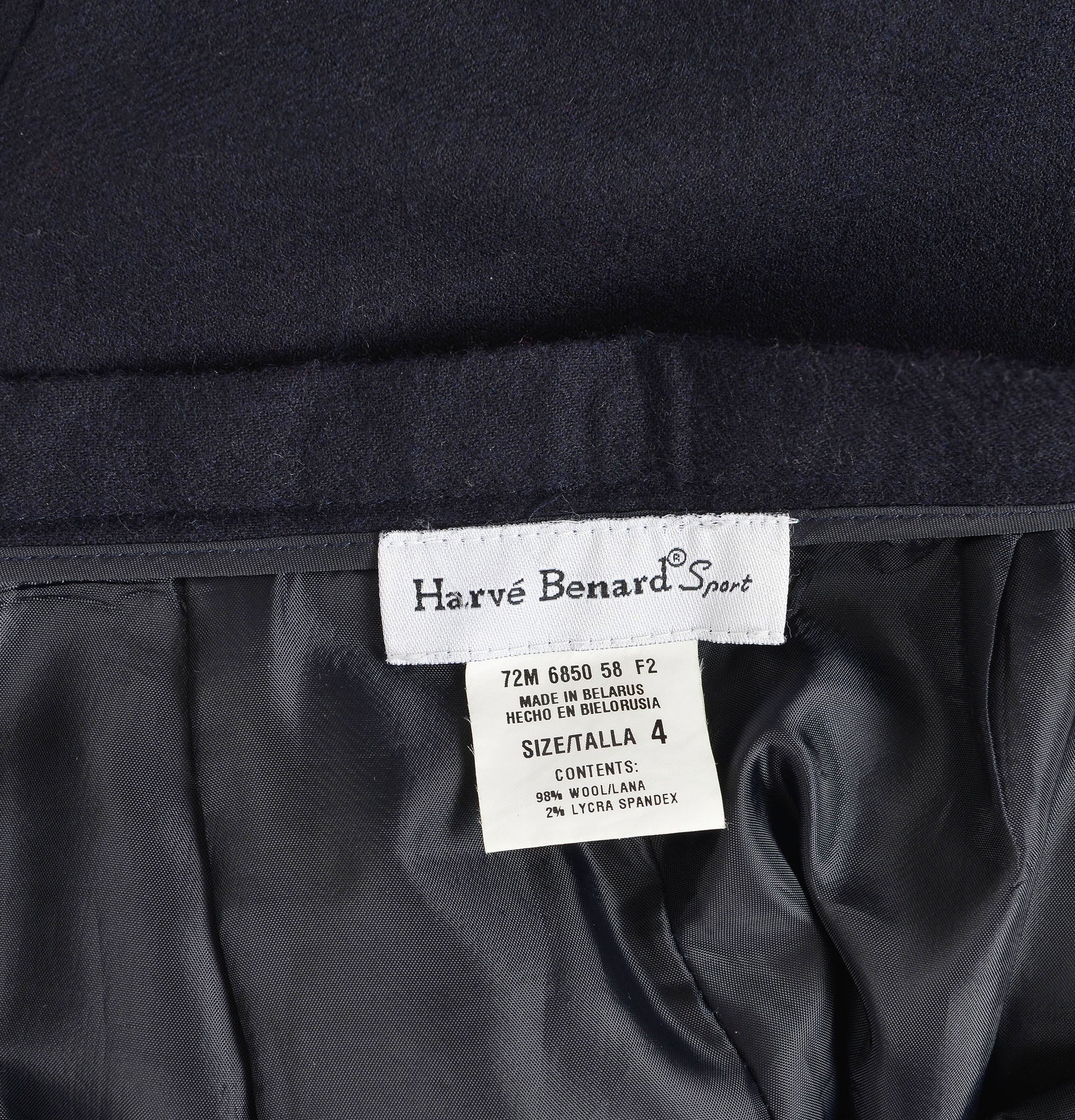 Harve Benard Sport label inside wool pants.