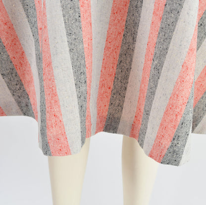 Close up view of striped fabric.