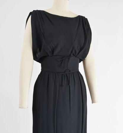 Vintage 60's black chiffon cocktail dress.